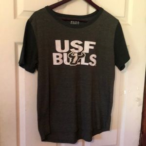 USF Bulls Green Curved Hem T-Shirt Mens XL University of South Florida Tampa FL
